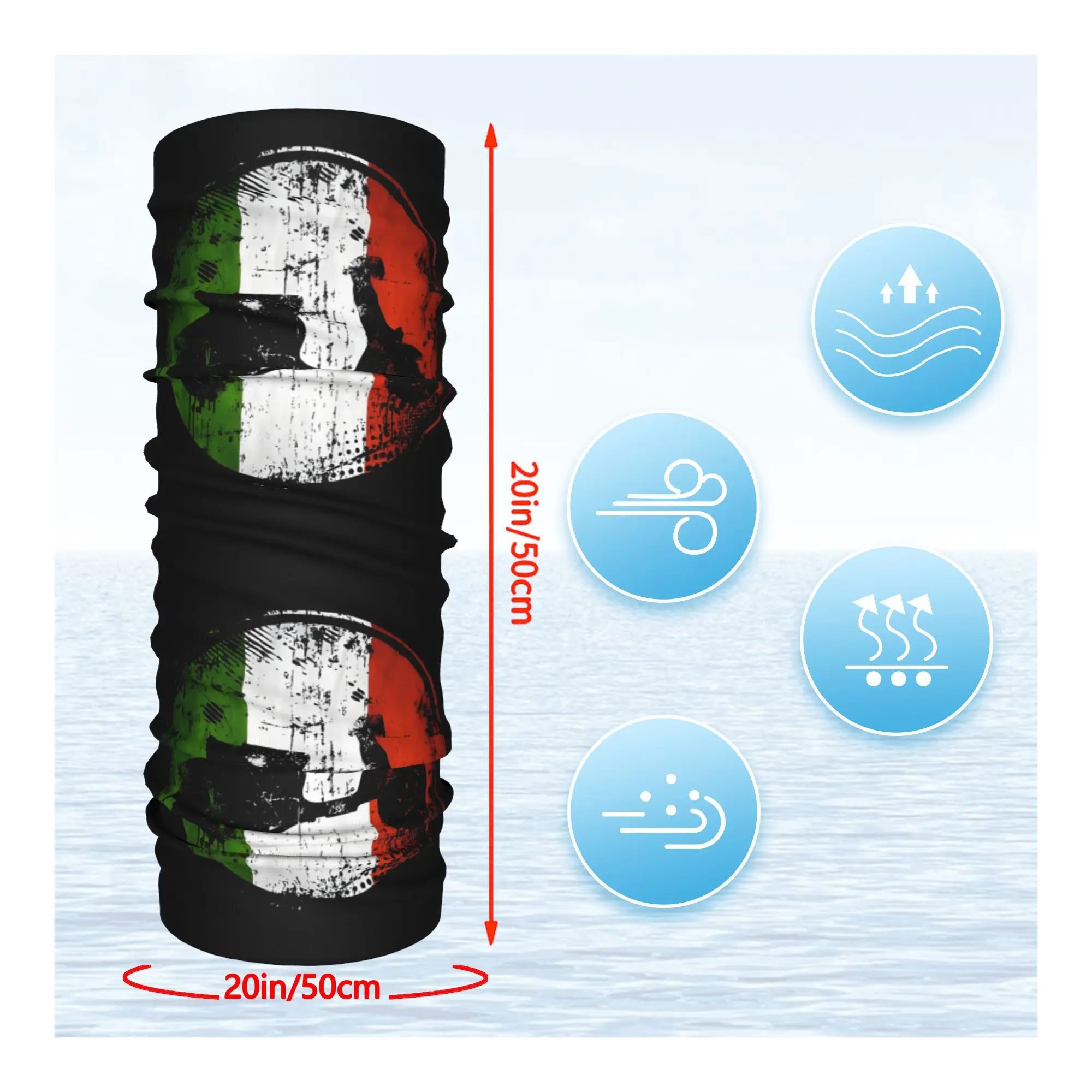 Customization Scooter Italy For Scooter Riders Scarf Neckerchief Neck Face Mask Polyester Wicking Bandana For Outdoor Running Cy