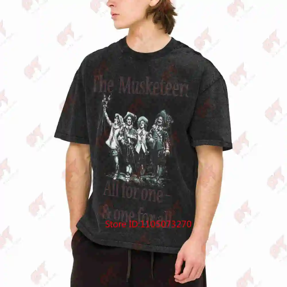 The Three Musketeers Alexandre Dumas Athos Porthos Aramis Vintage Washed Tee Pure Cotton T-Shirt