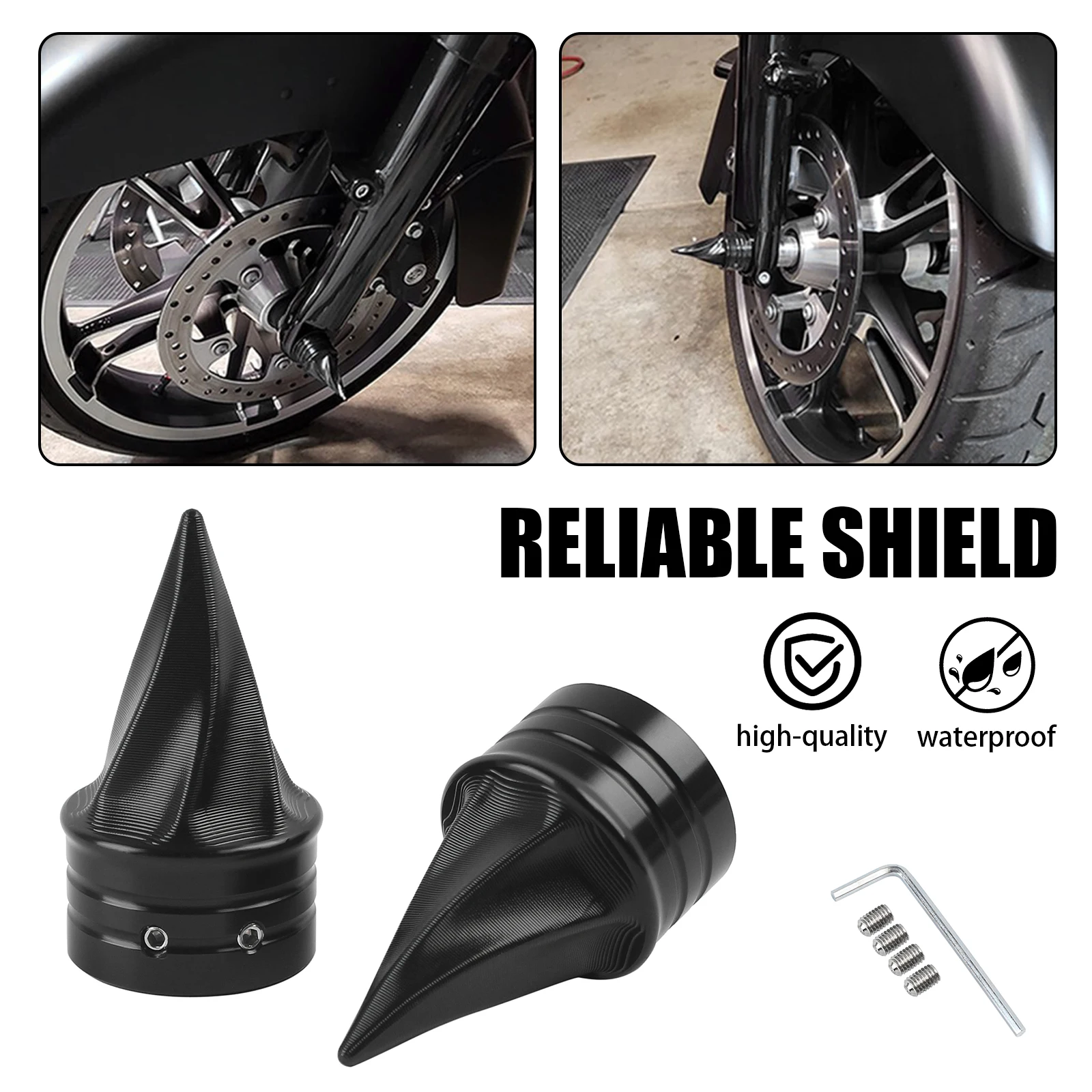

Motorcycle Front Axle Cap Nut Covers Twisted Caps For Harley Sportster Touring Road King FLHX Dyna Softail Fat Boy VRSC 08-2023