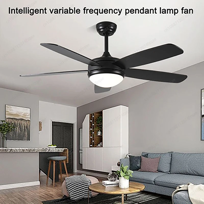 42/48/52 Inch Modern Minimalist Restaurant Living Room LED Ceiling Fan Light Intelligent Variable Frequency Silent Fan Light