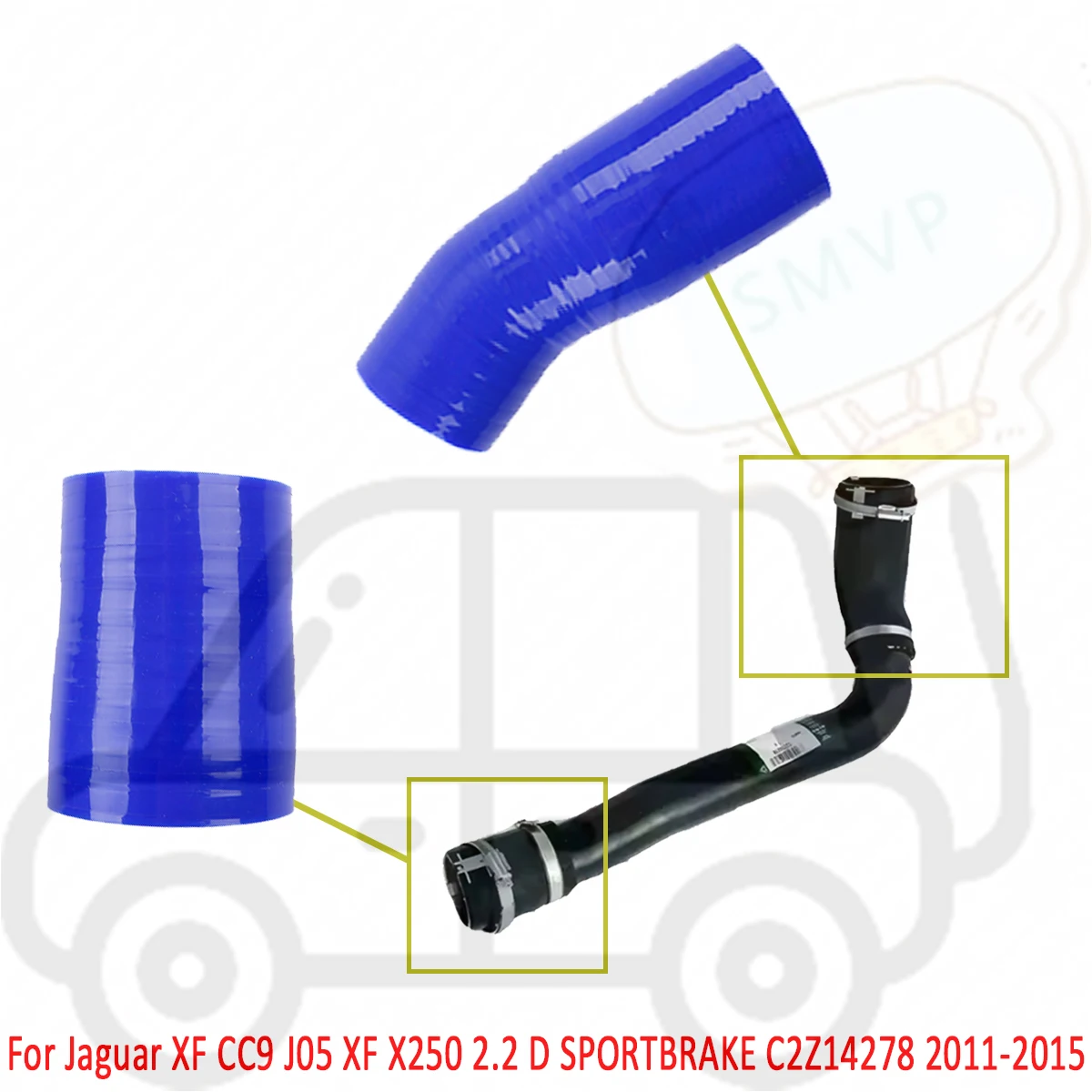 For 2011-2015 Jaguar XF CC9 J05 XF X250 2.2 D SPORTBRAKE C2Z14278  Car Tools Turbo Intercooler Hoses Silicone Tubes Kit 4PLY