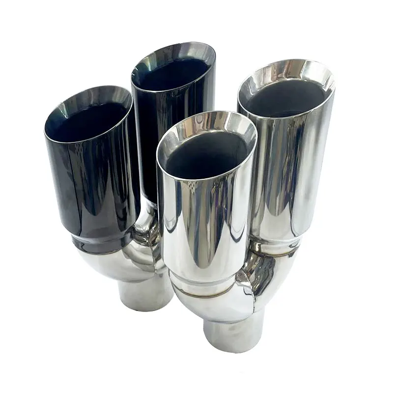 High Quality Matte Silver Grey Exhaust Tail Tip Stainless Steel Frosted Muffler Exhaust Pipe for Sale