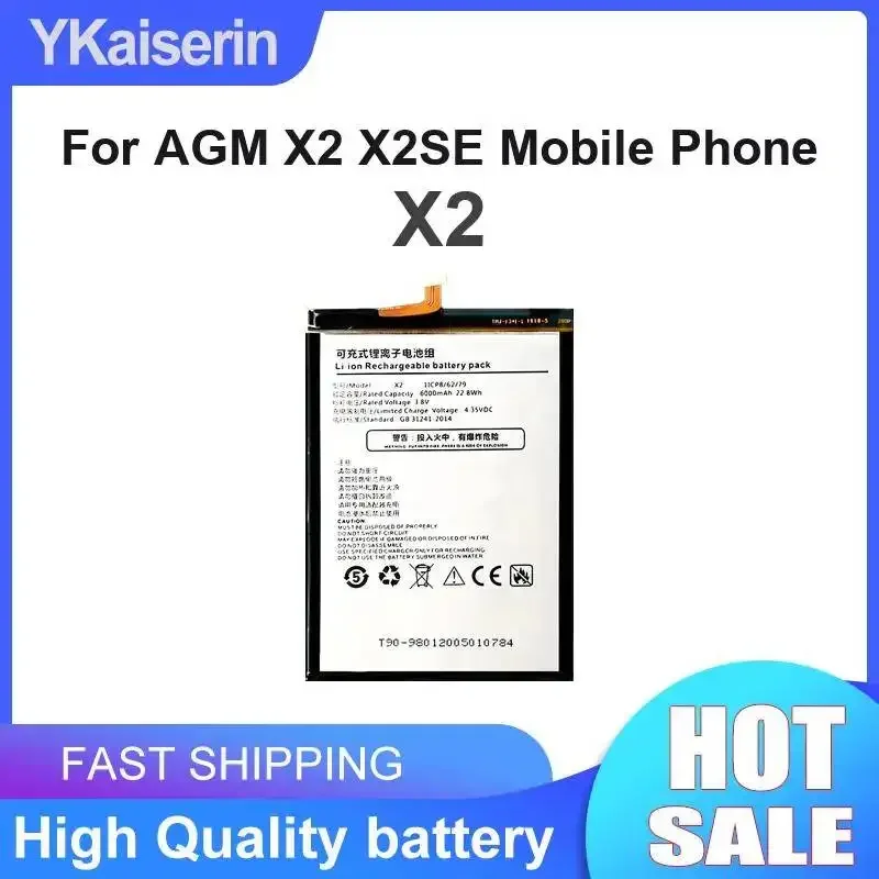 For Agm X2 X2SE Mobile Phone Mobile Phone Battery 6000mAh Environmentally Friendly