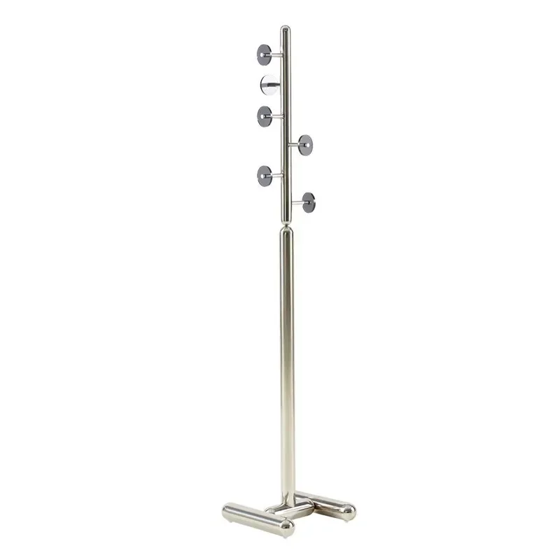 Italian light luxury hanger, stainless steel floor-to-ceiling bedroom, simple clothes by the bedside, metal coat rack