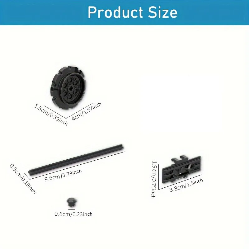 MOC-pieza de rueda de cadena técnica, bloques de construcción, piezas de ladrillos, eslabón de cadena, ruedas dentadas, pistas de tanque DIY 57518 57519 24375 3708