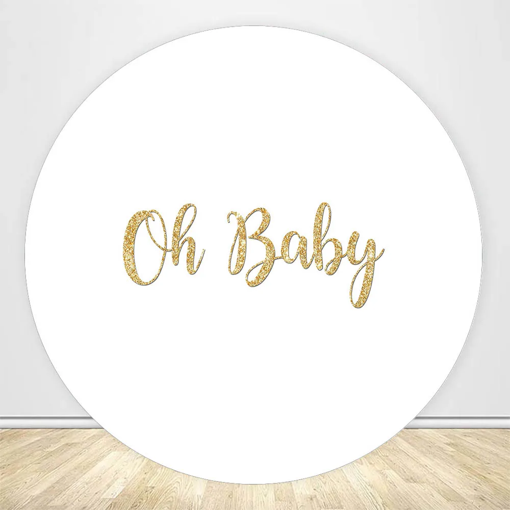 Белый круглый фон Mocsicka для фотосъемки новорожденных с изображением дня рождения