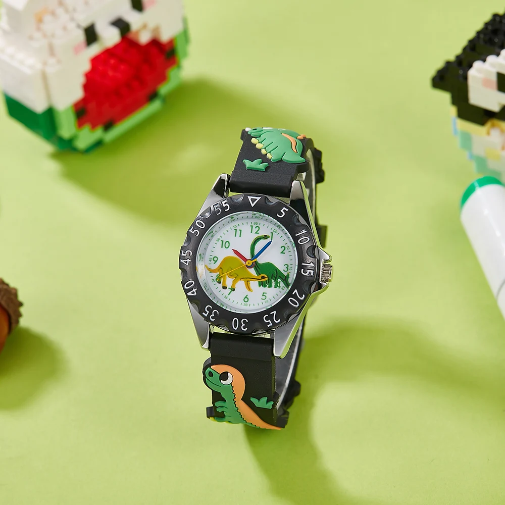 Cartoon dinosaur animal children's watch boy student sports quartz watch birthday or holiday gift electronic watch