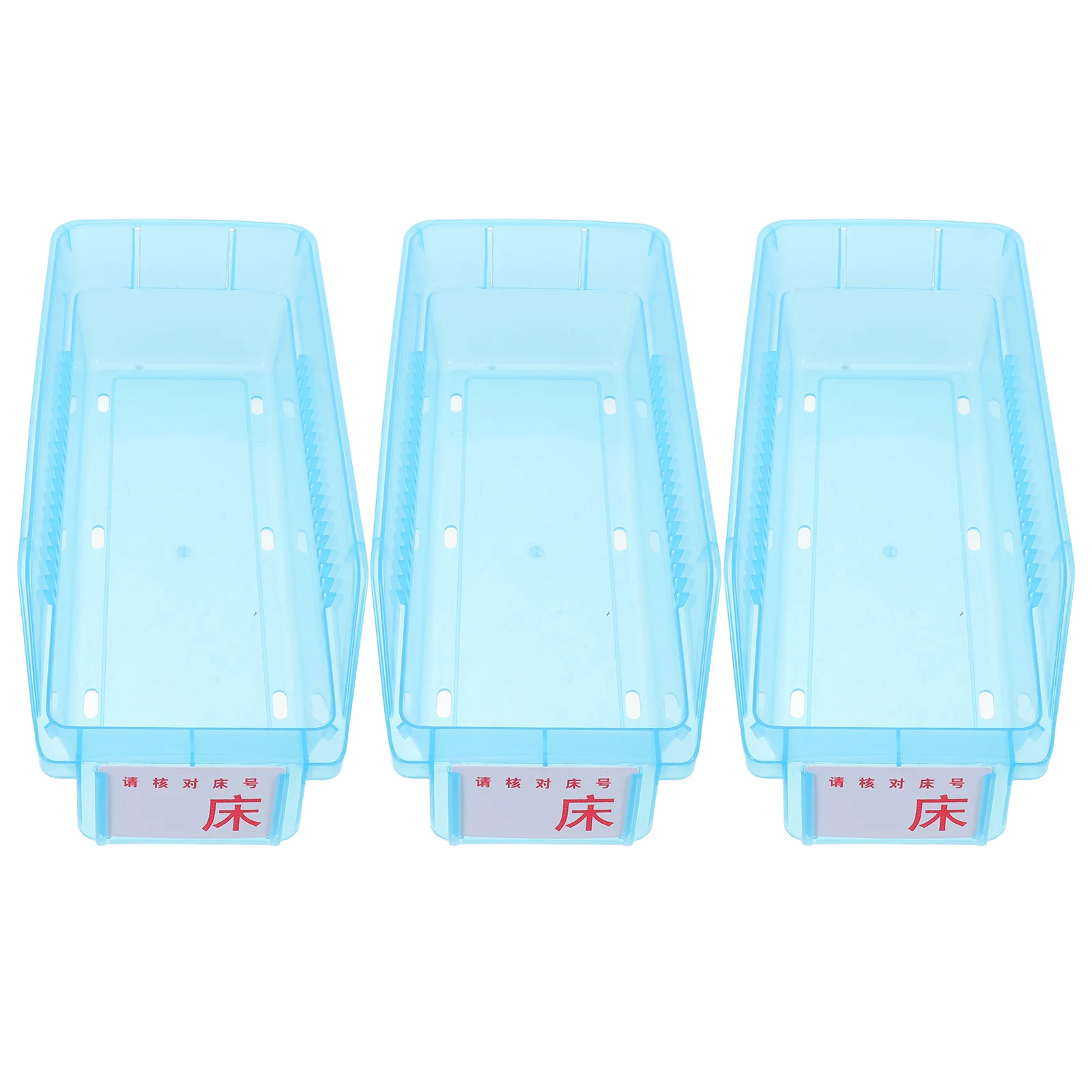 กล่องจัดยา 3 ชิ้น ขนาด 30x13.5 ซม. สีฟ้า กล่องเก็บของพลาสติก กล่องจัดยาเม็ดแบบพกพา ถาดใส่ยาสำหรับวางบนเคาน์เตอร์