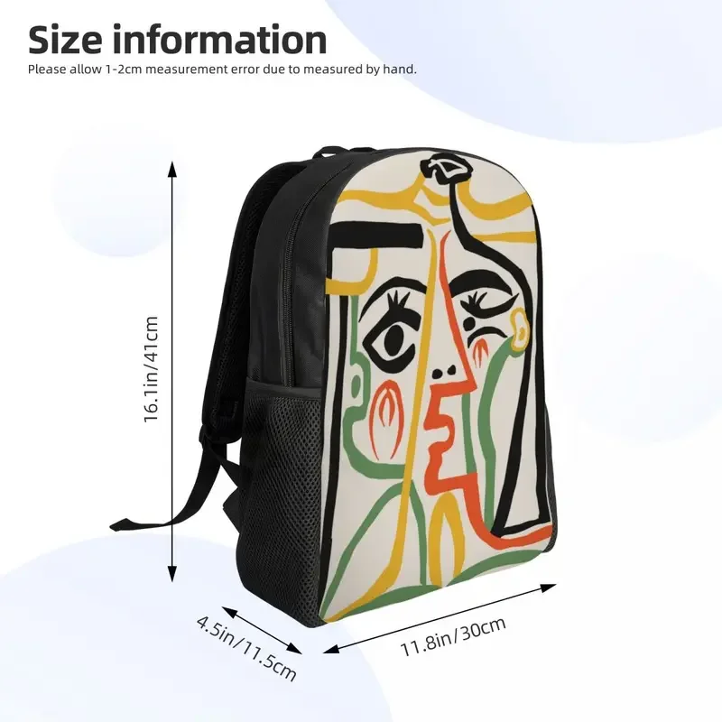 Moda masculina e feminina Laptop Backpack, Book Bag for College, School Students, Pcs, Picasso Art