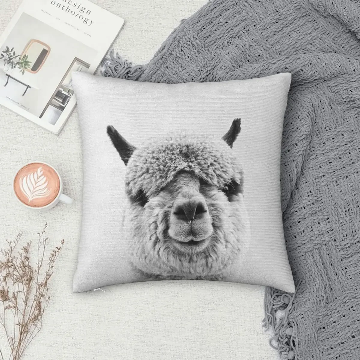 

Alpaca Pillowcase Polyester Pillow Cover Cushion Comfort Throw Pillow Sofa Decorative Cushions Used for Home Bedroom Living Room