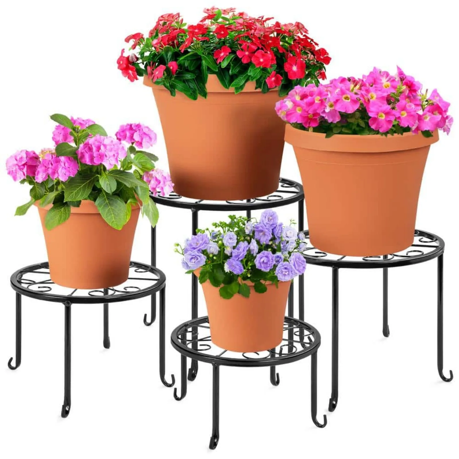 US Indoor/Outdoor Metal Plant Stands (4-Tiered)