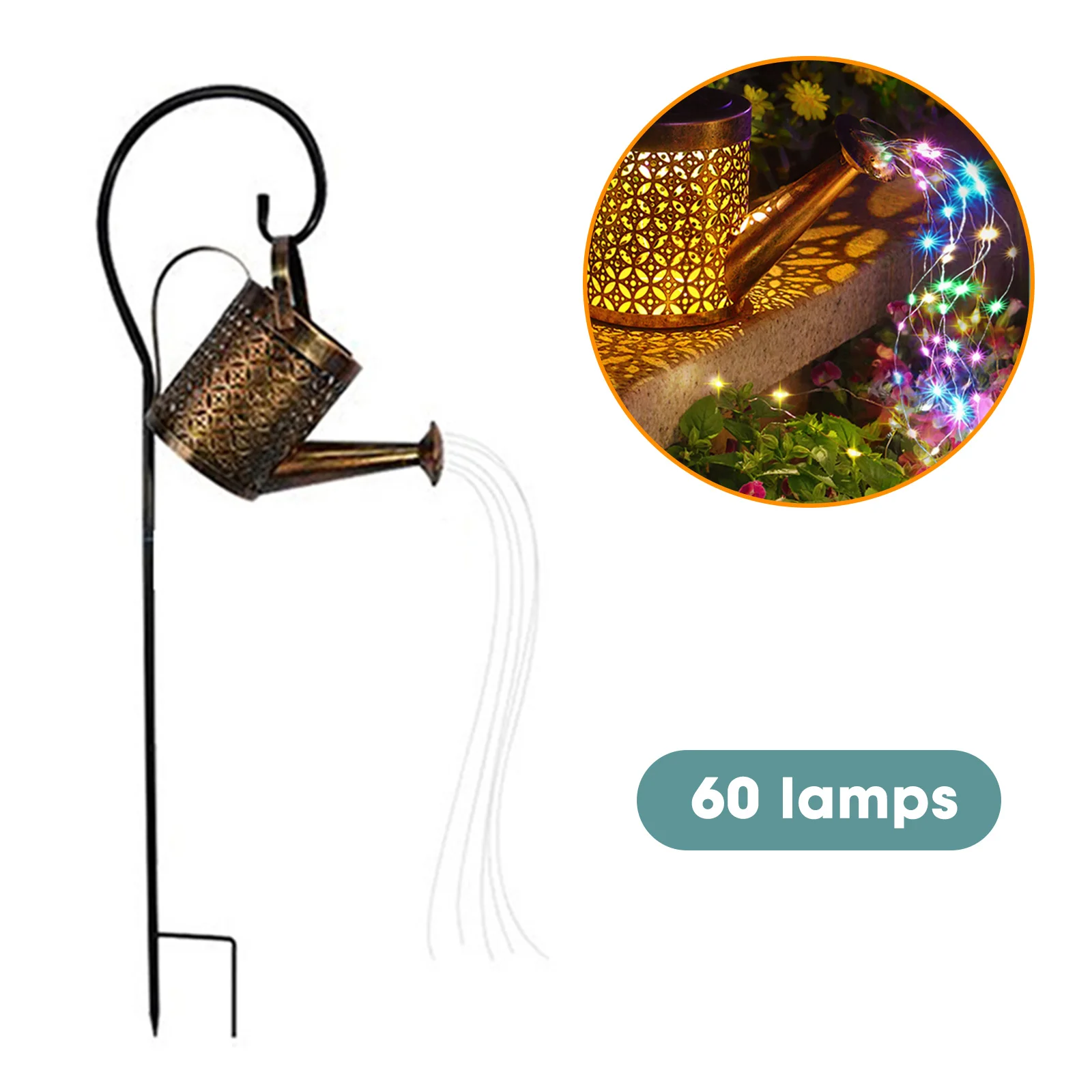 Solarna Konewka Ogrodowa Lampa LED Artystyczna Wodoodporna Zewnętrzna Lampa Ogrodowa Konewka Światła Prysznic