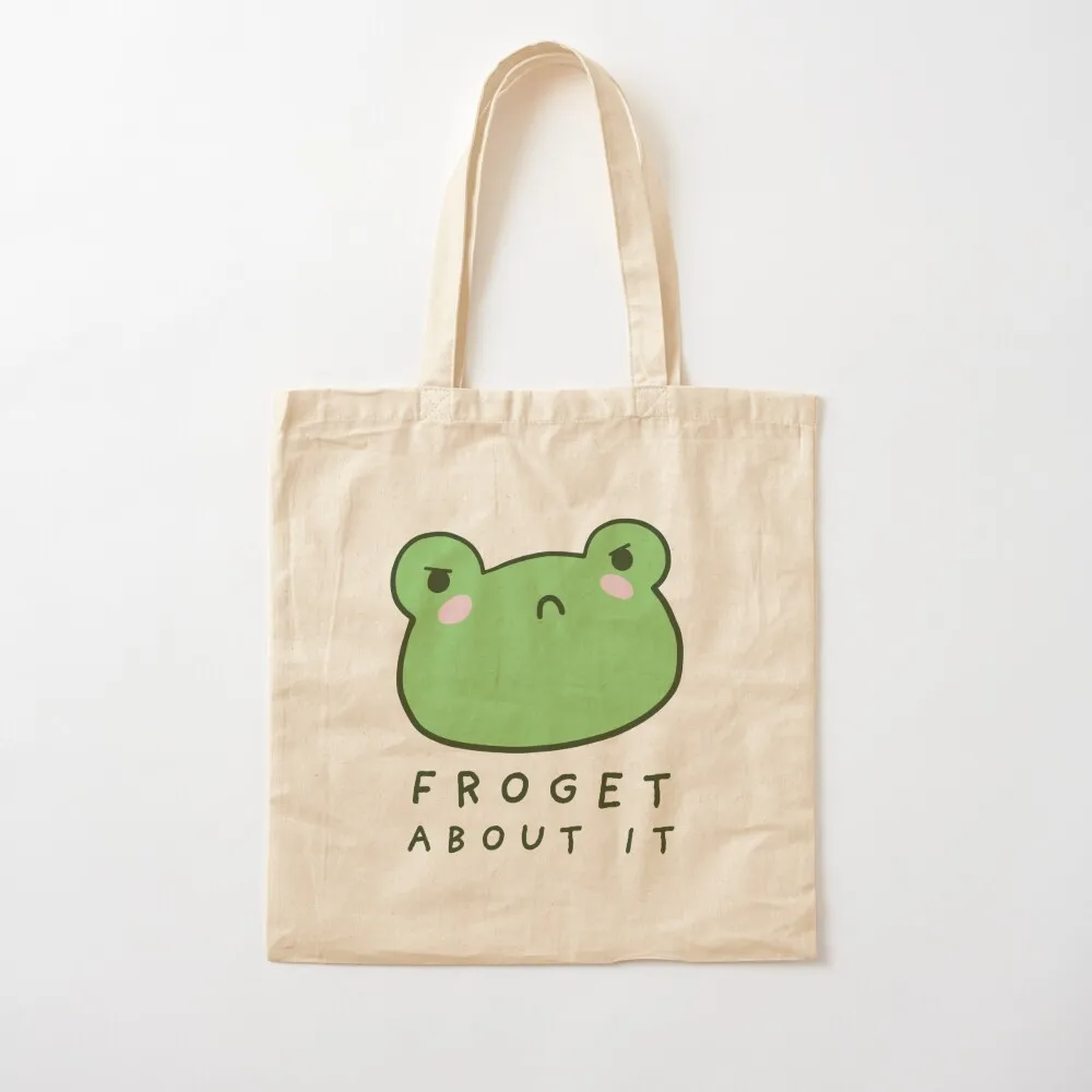 

Froget About It: Cute Grumpy Frog with a Funny Frogge Pun, Kawaii Froggy Face Meme, Sarcastic Italian Forget About It S Tote Bag