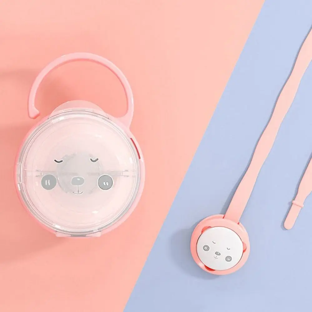 휴대용 플라스틱 식품 등급 실리콘 노리개 젖꼭지 보관함 팬더 모양 젖꼭지 홀더 박스 아기 젖꼭지 클립