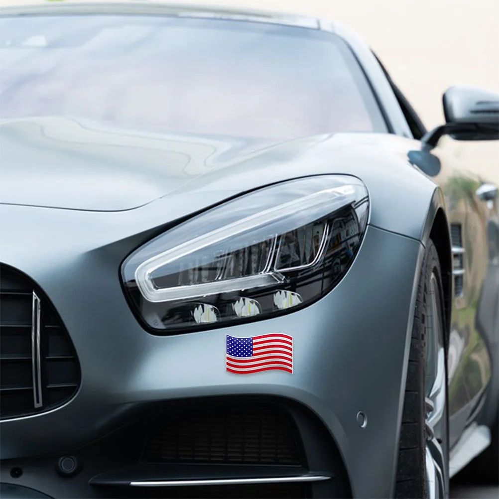 

2Pcs Metal Car Stickers American Flag Waterproof Decals for Trucks Cars Motorcycles Patriotic Automotive Badge Emblems