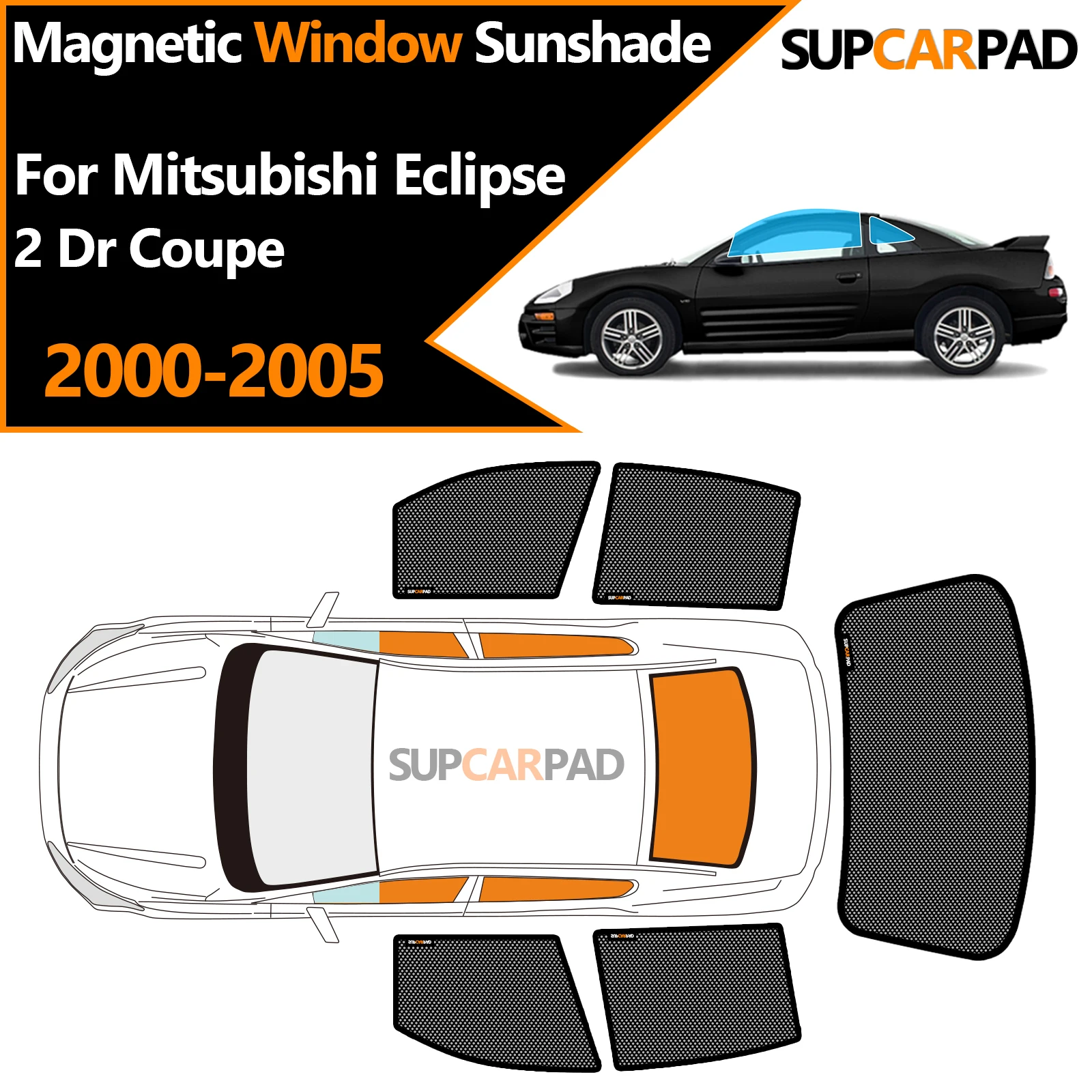 

Солнцезащитный козырек на окно автомобиля на заказ для Mitsubishi Eclipse 2 Dr Coupe 2000-2005, магнитная занавеска, сетчатая передняя занавеска на лобовое стекло