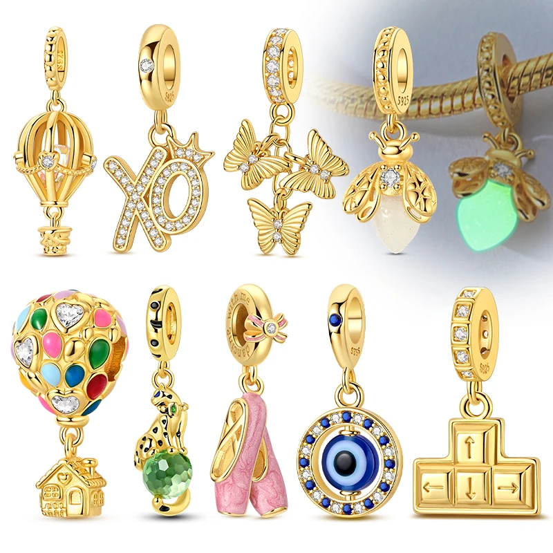 

Original 925 Sterling Silver Charm Beads Glowing Luminous Firefly Butterfly Pendant for Bracelet Charm Jewelry