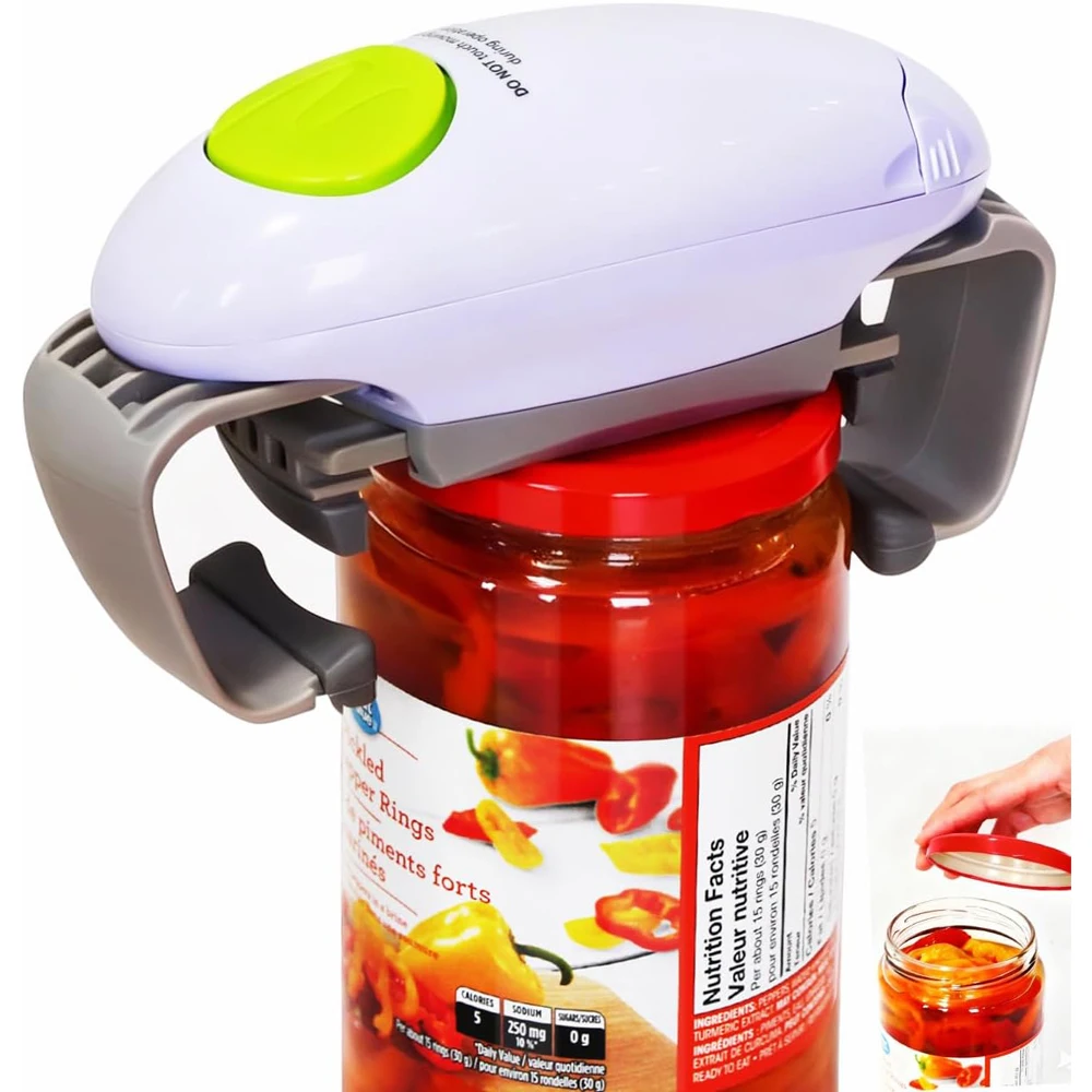 Electric Jar Opener for Arthritis Hands, Automatic Glass Jar Opener for Seniors, Bottle Opener for Weak Hands RA Suffers
