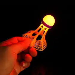 Bola de bádminton luminosa a prueba de viento, súper duradera e irrompible, Bola de nailon brillante fluorescente para exteriores con luz