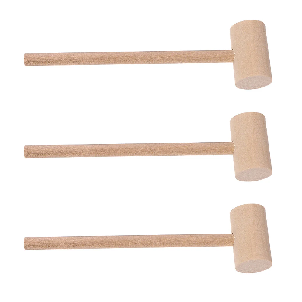 

3Pcs Wooden Mallets Crab Mini Seafood Hammers Compact Kitchen Tools Shell Crackers for Family Gatherings Wooden Mallets