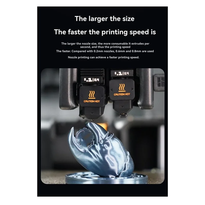 

HJ-для Bambu Lab H2D Hotend Kit Быстросменная конструкция 0,2/0,4/0,6/0,8 мм Сопла Аксессуары для 3D-принтеров 0,2 мм