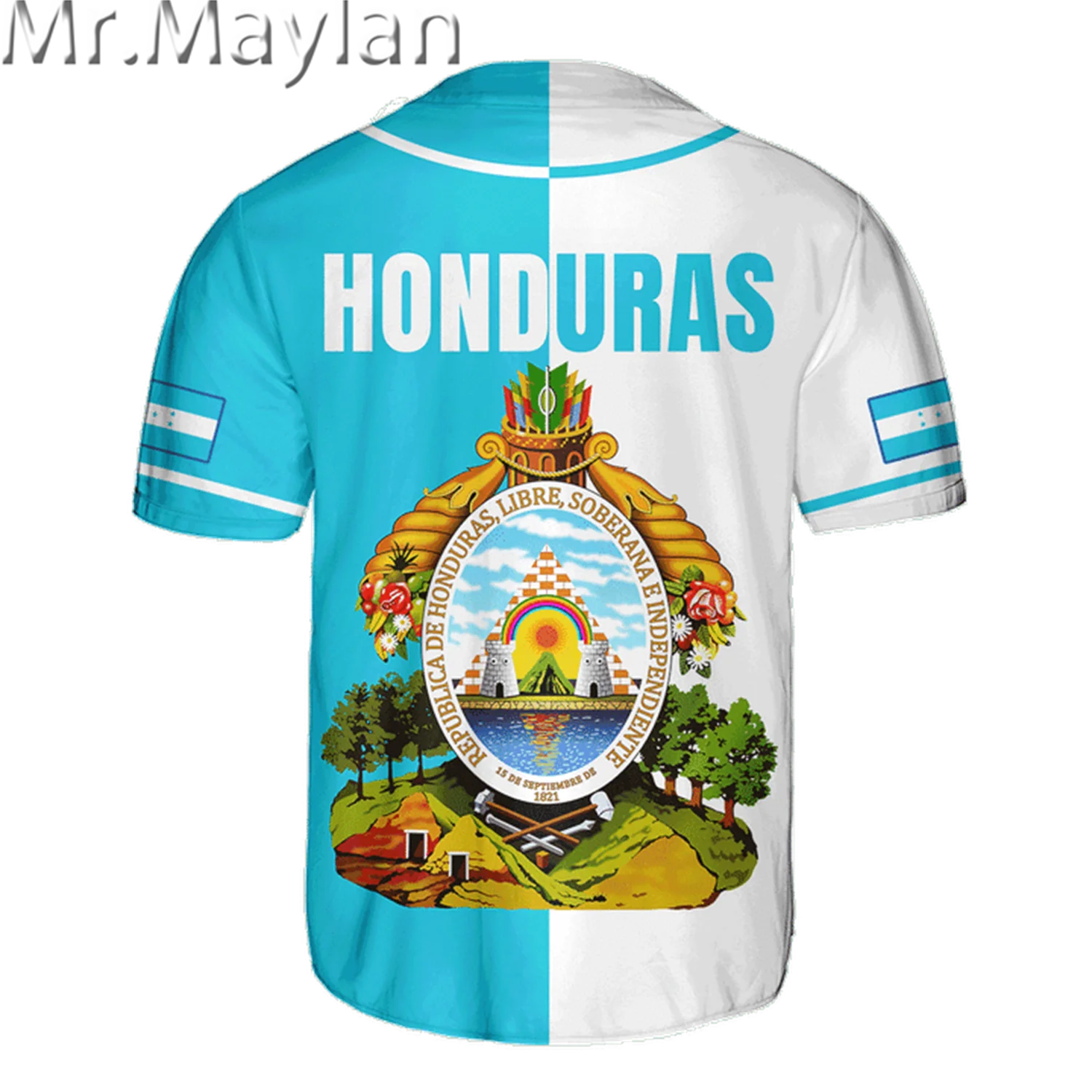 Honduras Half & Half Customize Your Name Baseball Jersey Shirt Baseball Shirt 3D Printed Men's Shirt Casual Shirts hip hop Tops