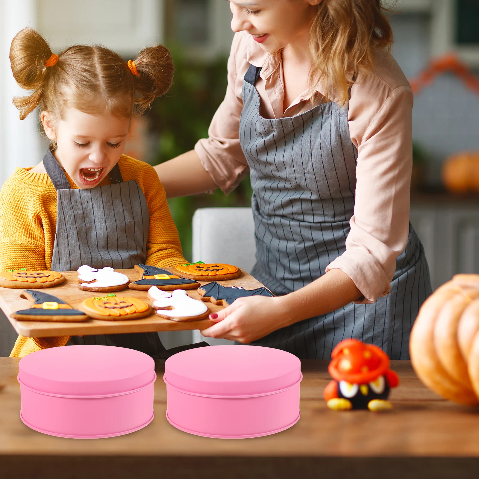 

6 Pcs Gift Packaging Storage Box Cookie Containers Canister Candy Tin Metal Biscuit Boxes