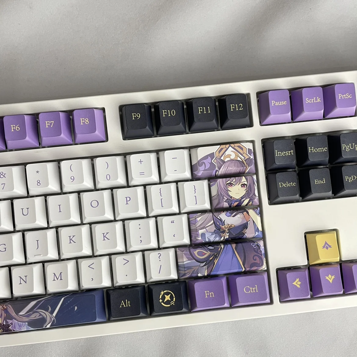 Genshin Impact Keqing Keycaps pbt Hu Tao Theme Ganyu Mechanical Keyboard 87 Key 108 Key Personality anime Original Xiao