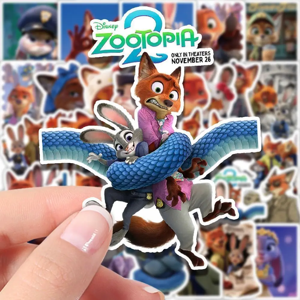 •100PCS Cute Disney Animation Zootopia 2 Stickers Decoration DIY Phone Notebook Suitcase Laptop Fridge Graffiti Cartoon Sticker
