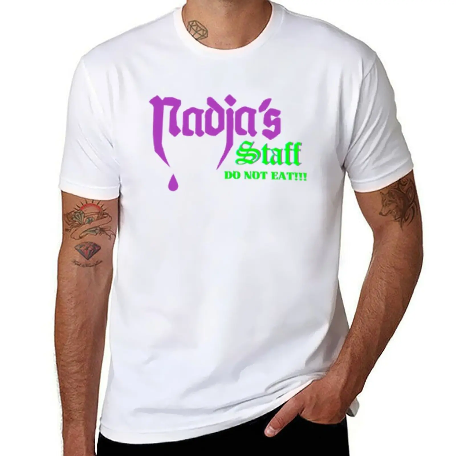 O que fazemos nas sombras Nadja_s Staff Nightclub Tee Magenta Lime Camiseta para homem slim fit algodão camiseta 100%