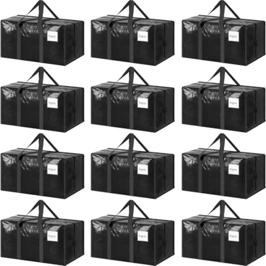 

Extra Heavy Duty Large Moving Bags with Strong Zipper and Comfortable Handles, Sturdy and Durable Clothes Storage Bags Totes Bi