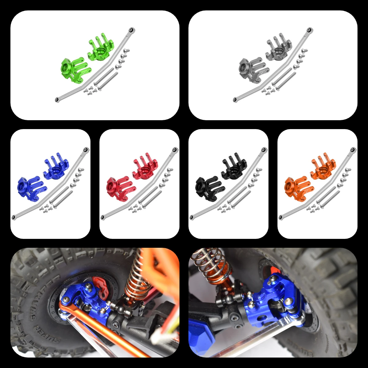 

GPM Alloy Front Knuckle Arm With Steering Rod For AXIAL 1/10 RBX10 Ryft 4WD