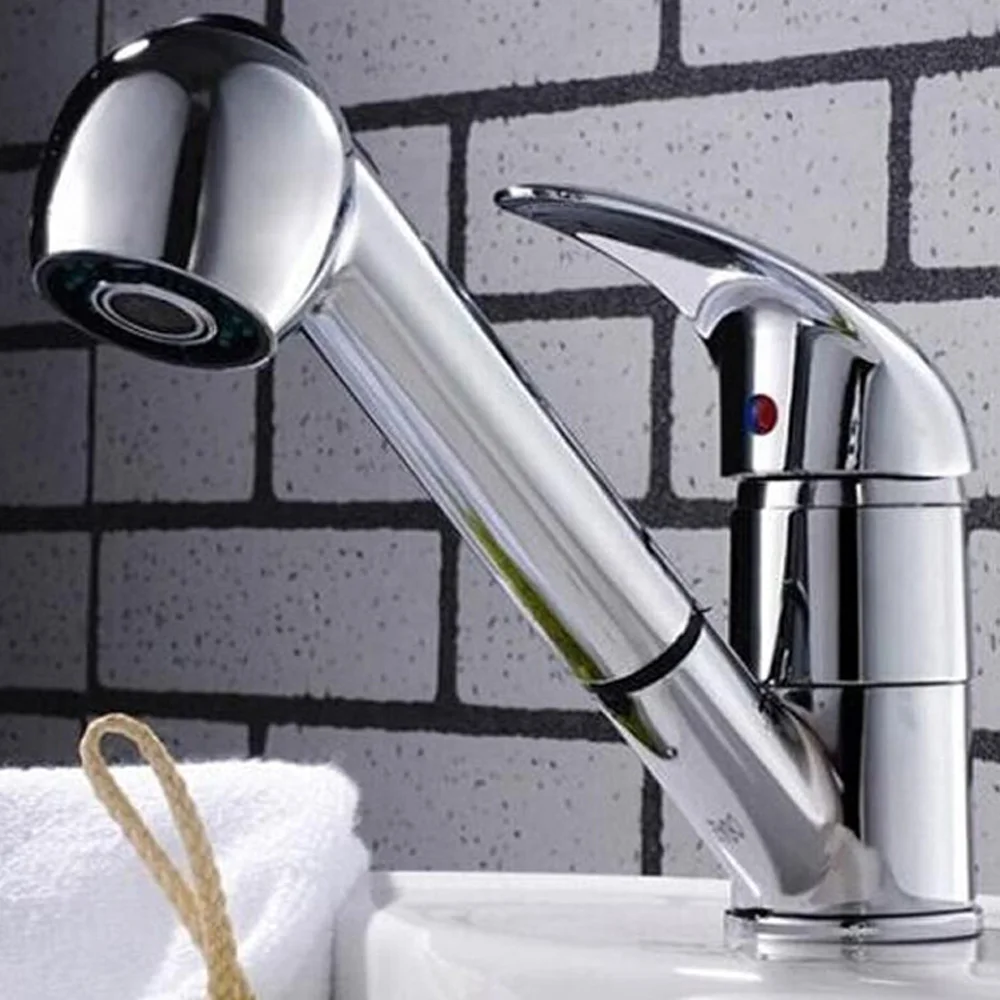 1 PC Silver Home Kitchen Faucet Spray Sink Chrome Sprayer Shower Pull Out Replacement Head Kitchen Sink Faucet