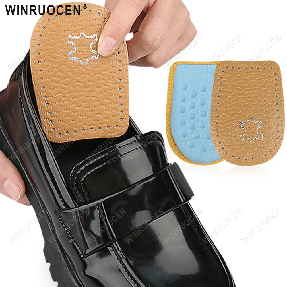 Fersen-Einlegesohlen aus Latex-Leder, verdickter, stoßdämpfender Fuß, weiches Kissen, Schuhe, Pflegeeinlagen, Fersenstütze, halbgroße Einlegesohlen