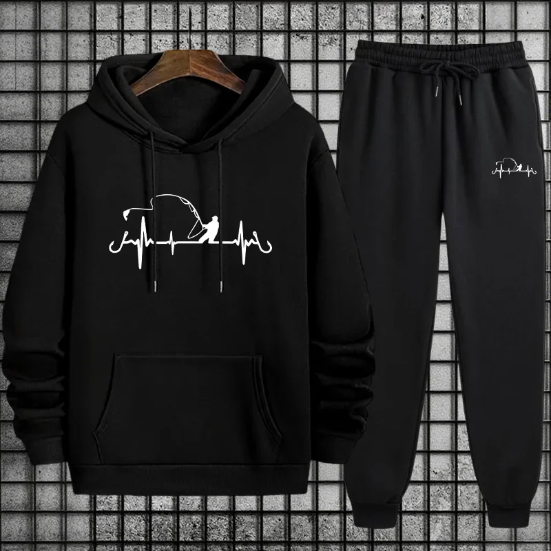 

Running Mens Tracksuit Casual Solid Color Sweatshirts Streetwear Fashion Sports Jogging Mens Clothing Single Piece Hoodies Pants