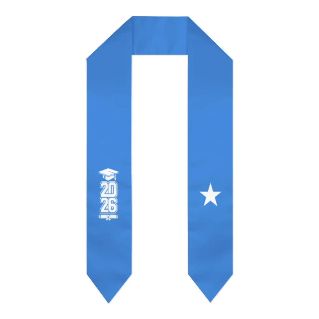 Class of 2026 Somalia Flag Scarf Graduation Sash Stole International Study Abroad Adult Unisex Party Accessory Top Print