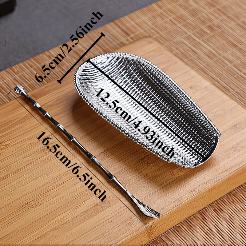 1set Handmade tea Alloy Retro style Simplicity Durable Tea shovel Anti oxidation Kung Fu tea set accessories