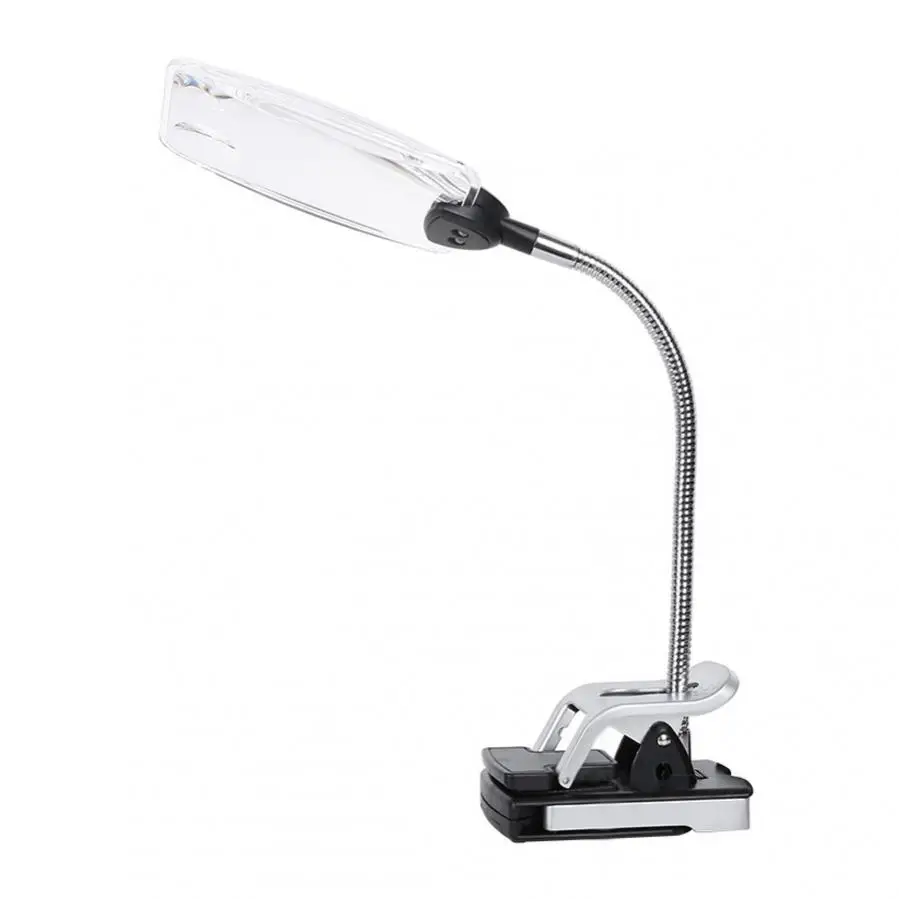 Imagem -03 - Lâmpada Led Clipe de Mesa para Leitura Lupa Mangueira de Metal Flexível Multi-purpose 5x e 15x Magnifiers Bateria Não Incluída
