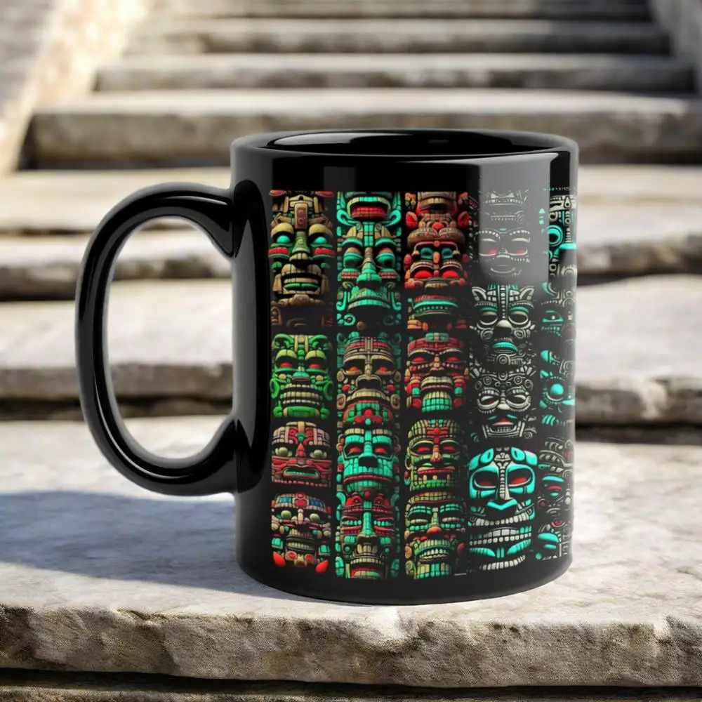 Stone people look like Mayan culture ceramic coffee mug History lovers birthday gift tea cup