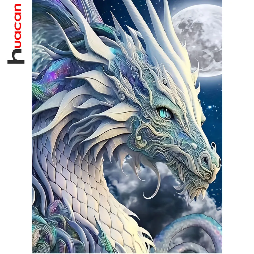 Huacan Neuheiten Diamantmalerei Drache Vollquadratisch Rund Stickerei Verkauf Tiermotiv Strass-Bilder