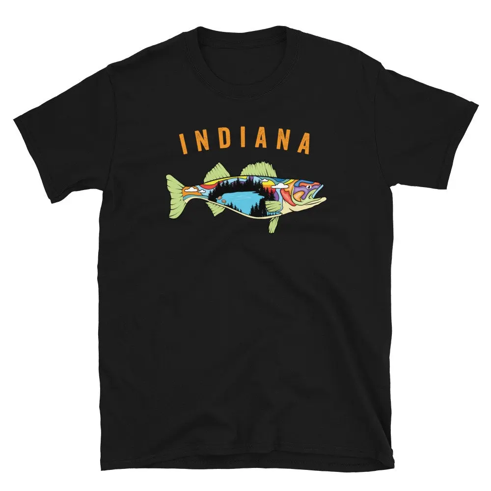 Indiana Fishing T Shirt Walleye Fish Unique Artistic Fisherman Fishermen s for