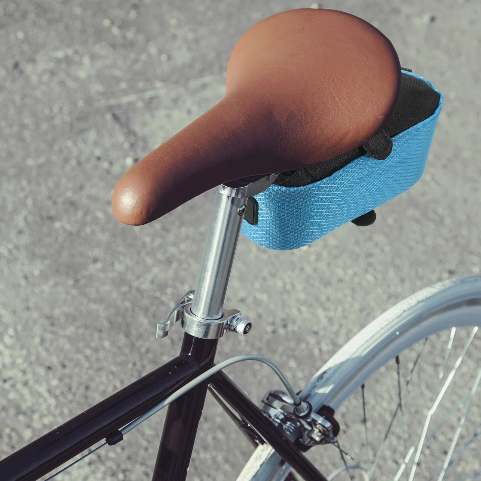 Portable Bike Cycling Saddle Bag Seat Bag Pouch Reflective Tape Blue Durable Waterproof Polyester Store Phone Keys Tools