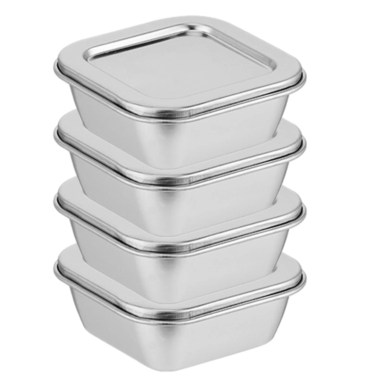 

Набор из 4 контейнеров для образцов пищевых продуктов из нержавеющей стали: надежные герметичные емкости для хранения продуктов для школьной столовой и лаборатории