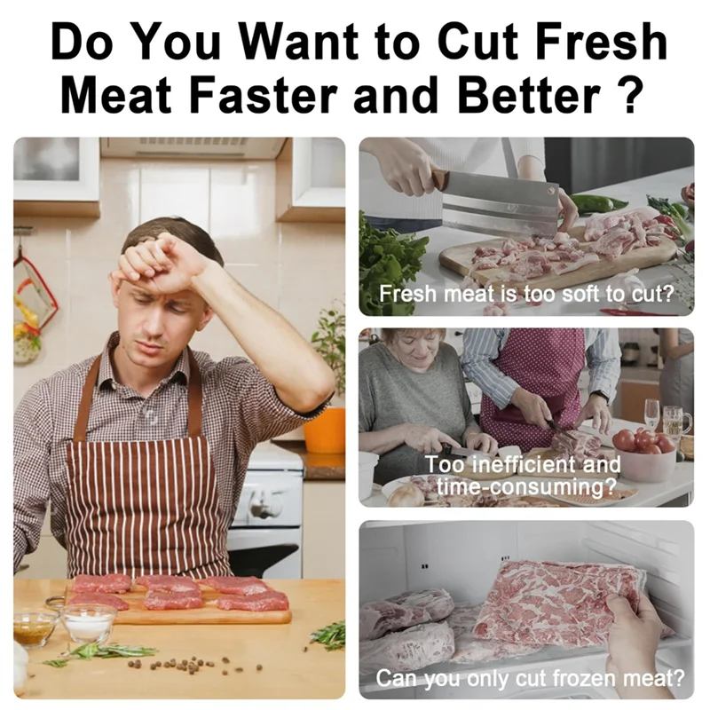 

A03F-Freshmeat Слайсер, ручная мясорубка для свежего сырого мяса, приготовление еды на неделю, регулируемая толщина 2 мм или 4 мм