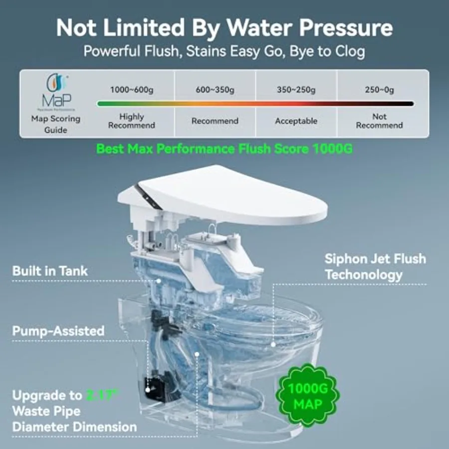 Smart toilet for modern bathroom: black matte finish, ceramic body, dual auto flush, foam dispenser, deodorization, foot sensor view 5