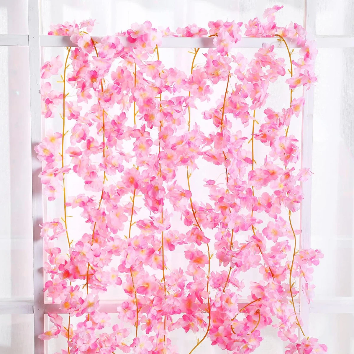 180CM Artificial Sakura Flowers Vine Wedding Garden Yard Arch Home Room Decora Valentine's Day Bridal Fake Silk Scrapbook Plants - view 4