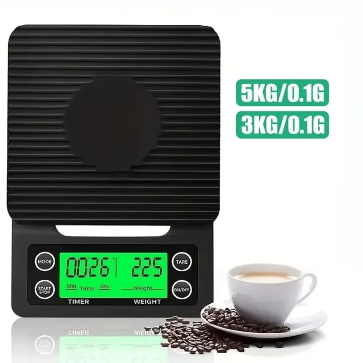 Digital Drip Coffee Scale 3kg 0.1g 5kg 0.1g with Timer Portable High Precision LCD Electronic Kitchen Scale for Home Brewing Use