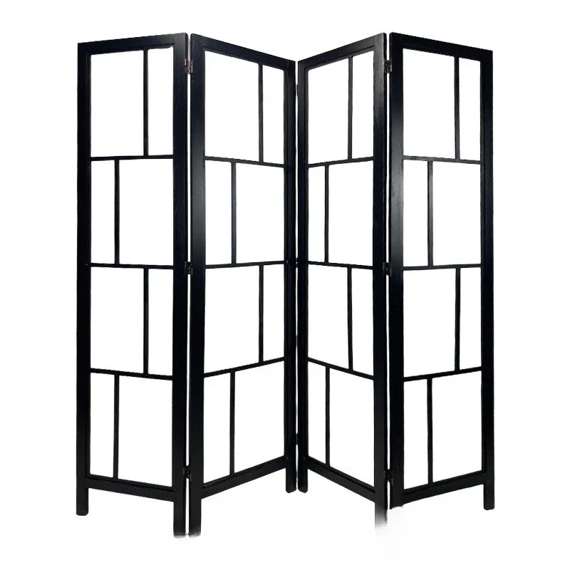 

French screen non-woven black large grid, screen screen partition office bedroom hotel screen partition