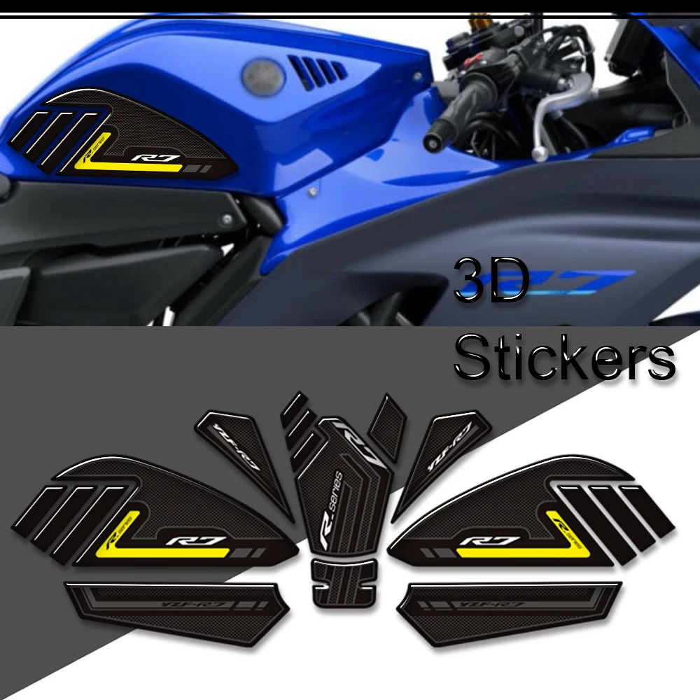 

Motorcycle Tank Grips Pad Protector Stickers Decals Gas Fuel Oil Kit Knee For YAMAHA YZF-R7 YZF R7 YZFR7 HP 2022