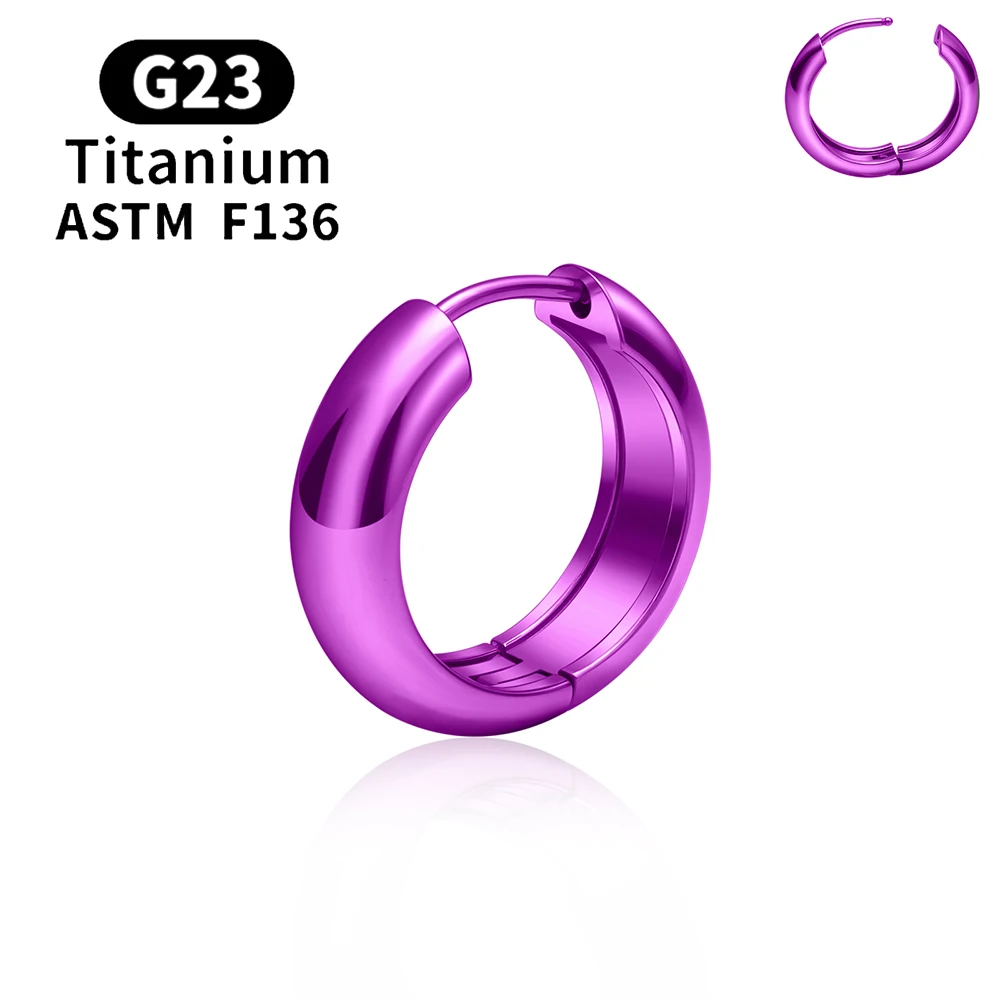ASTM F136 G23 Titanium Hoepel Oorbellen 20G Scharnierende Vrouwen Mannen Kraakbeen Tragus Helix Kwab Piercing Ronde Oor Ring Lichaam sieraden